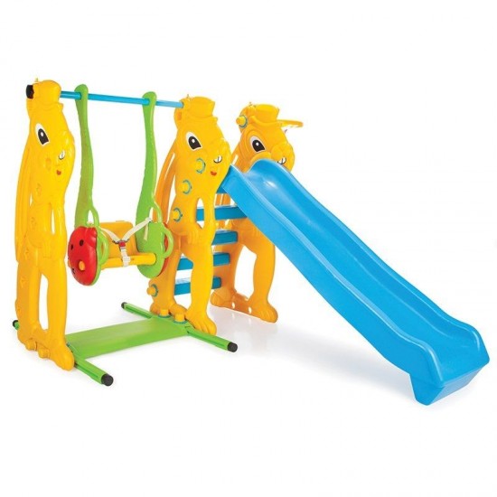 Tobogan cu leagan si cos de baschet Pilsan Squirell + minge cadou