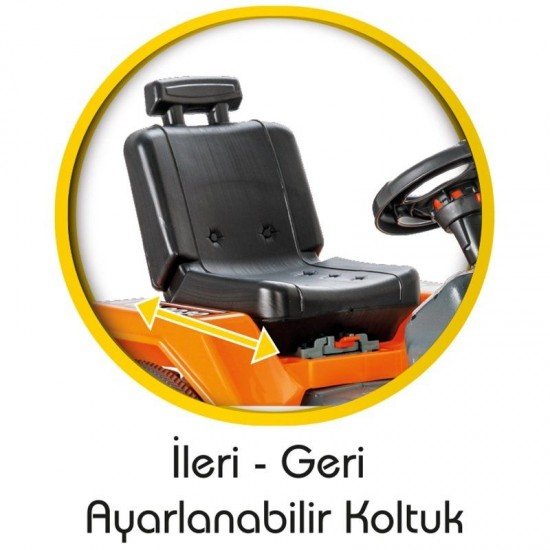 Tractor cu pedale si cupa Pilsan Super Portocaliu