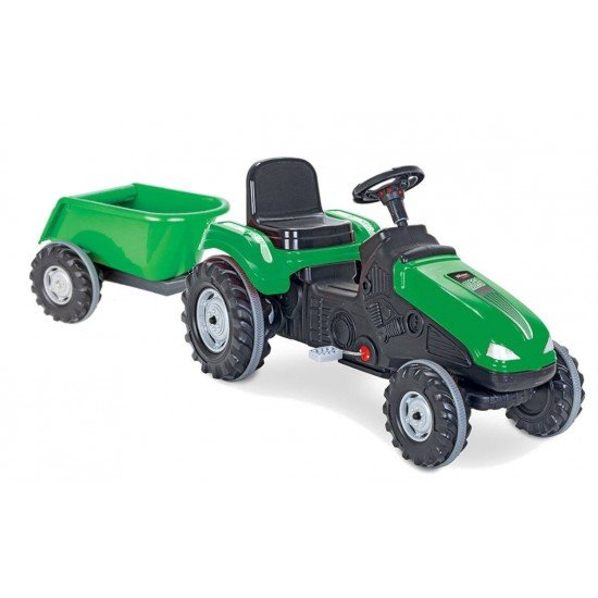 Tractor cu pedale si remorca Pilsan Mega Verde