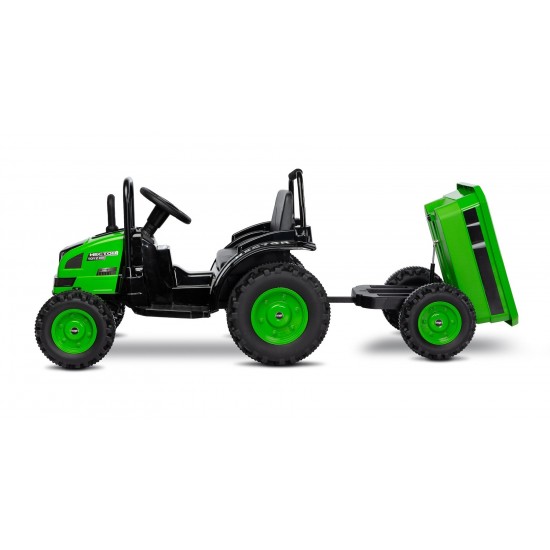 Tractor electric cu remorca si telecomanda Toyz Hector Verde 12V