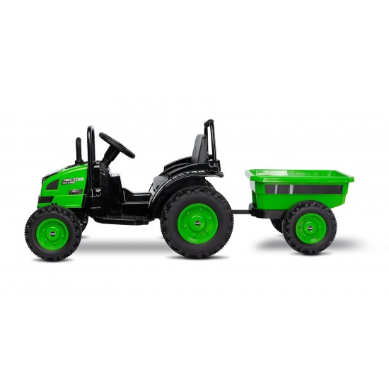 Tractor electric cu remorca si telecomanda Toyz Hector Verde 12V