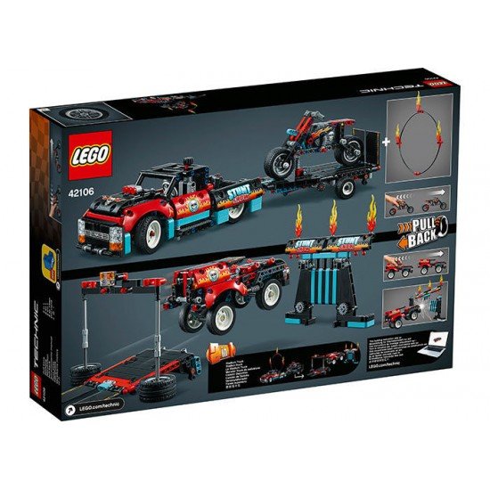 LEGO Technic - Camion si motocicleta pentru cascadorii 42106