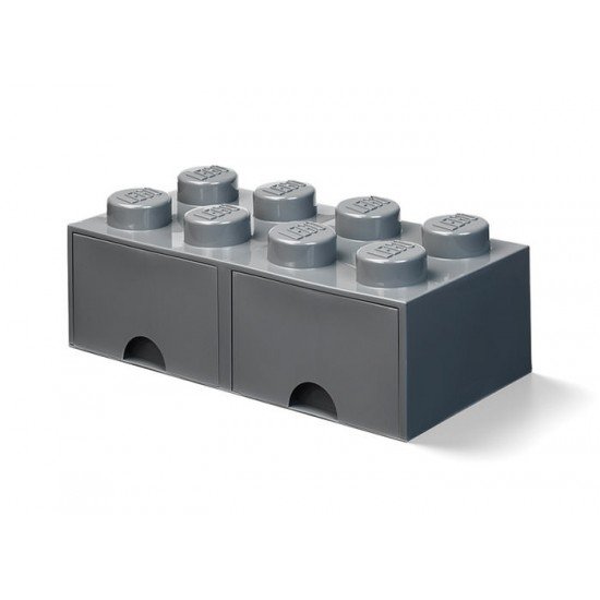 Cutie depozitare LEGO 2x4 cu sertare gri inchis 40061754