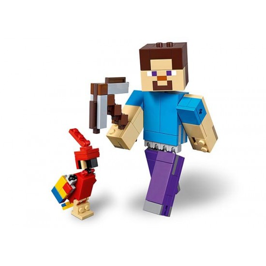 LEGO Minecraft - Minecraft Steve BigFig cu papagal 21148