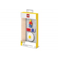 Set LEGO cu o minifigurina, 4 creioane, 1 topper, 1 ascutitoare 