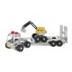 Set constructie Eitech - Camion cu remorca si excavator 375 piese