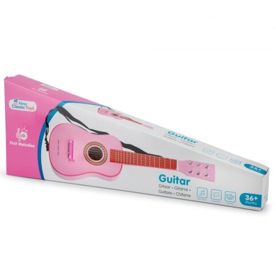 Chitara roz din lemn New Classic Toys