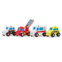 Set 4 vehicule lemn New Classic Toys