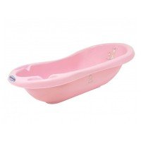 Cadita de baie bebe cu termometru MyKids Zebra 100 cm Roz
