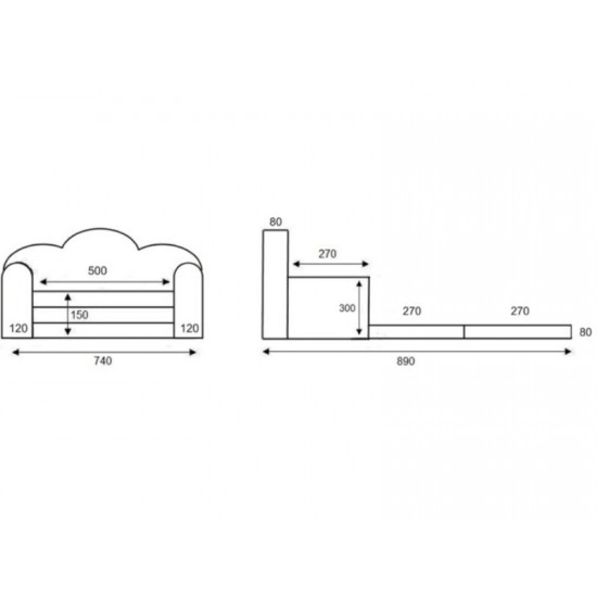 Canapea extensibila pentru copii catifea Klups Mov V112