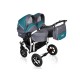 Carucior pentru gemeni 3 in 1 MyKids Twin Prim Tp05 - Gray - Blue