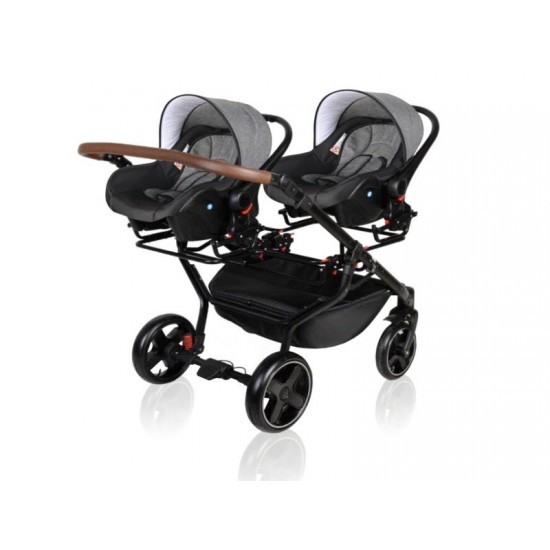 Carucior pentru gemeni 3 in 1 MyKids Twin Quick 16 Forest Green