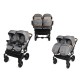 Carucior pentru gemeni 3 in 1 MyKids Twin Quick 16 Forest Green