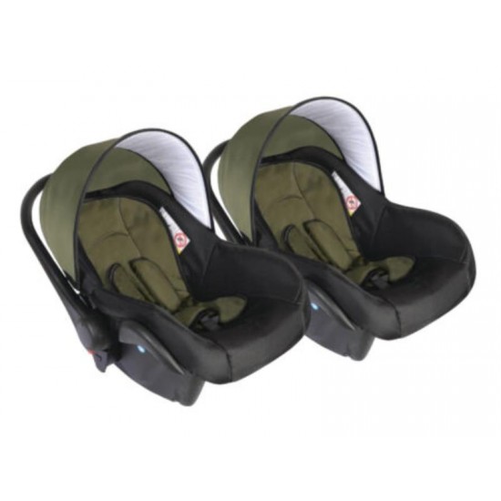 Carucior pentru gemeni 3 in 1 MyKids Twin Quick 16 Forest Green