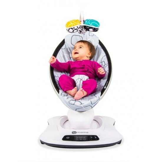 Fotoliu Balansoar Bebelusi 4MOMS MamaRoo 4.0 Plush Silver