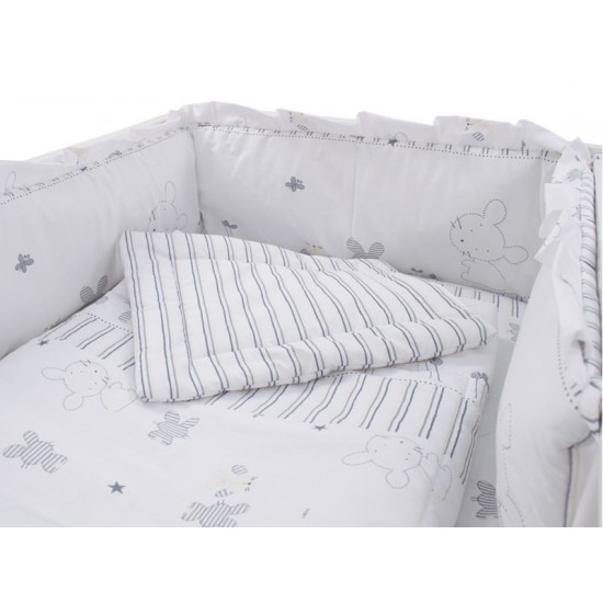 Lenjerie MyKids Bunny Alb 4 Piese 140x70