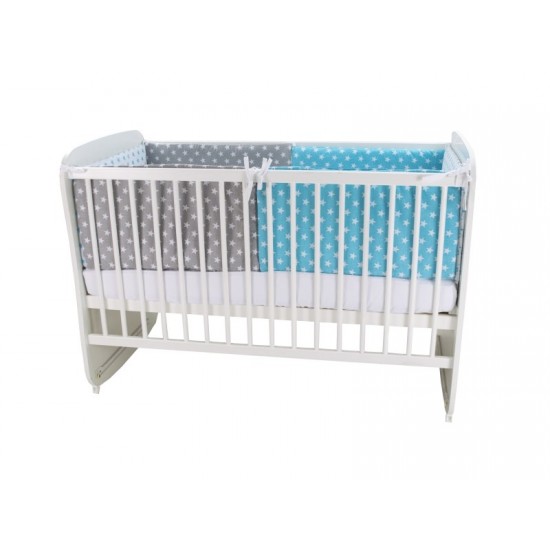 Lenjerie MyKids Colorful Stars Blue 9 Piese 120x60 cm