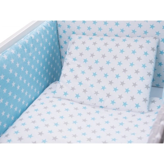 Lenjerie MyKids Colorful Stars Blue 9 Piese 120x60 cm