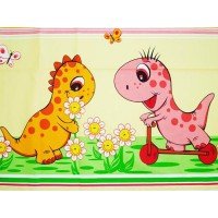 Lenjerie MyKids Dino Roz 4 Piese 140x70