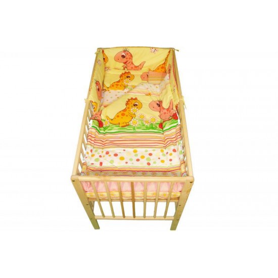 Lenjerie MyKids Dino Roz 4+1 Piese 120x60