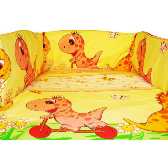 Lenjerie MyKids Dino Roz 4+1 Piese 120x60