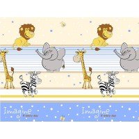 Lenjerie MyKids Imagine Safari Blue 4 Piese 120x60