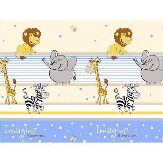 Lenjerie MyKids Imagine Safari Blue 4 Piese 120x60