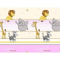 Lenjerie MyKids Imagine Safari Roz 4 Piese 120x60