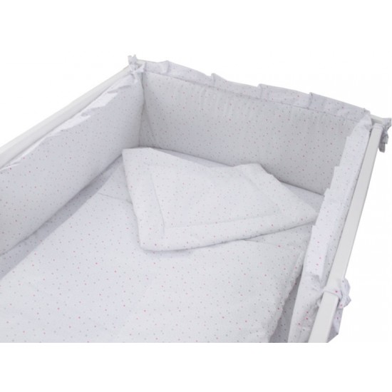 Lenjerie MyKids Little Stars Roz 4 Piese 140x70