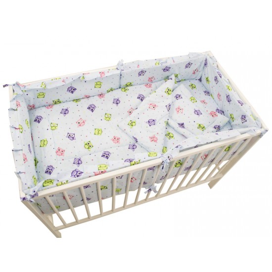 Lenjerie MyKids Mini Bufnite Blue 4+1 Piese 120x60