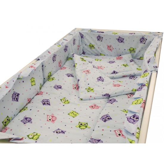 Lenjerie MyKids Mini Bufnite Blue 4+1 Piese 120x60