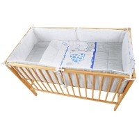 Lenjerie MyKids My Zoo Albastru 4+1 Piese 120x60 cm