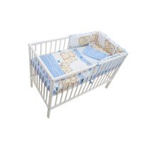 Lenjerie MyKids Teddy Friends Albastru 4 Piese M1 120x60