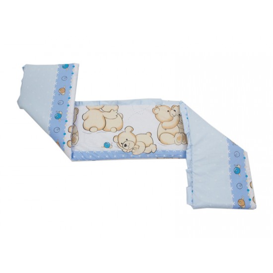 Lenjerie MyKids Teddy Friends Albastru 4 Piese M1 120x60