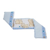 Lenjerie MyKids Teddy Friends Albastru 4 Piese M1 140x70