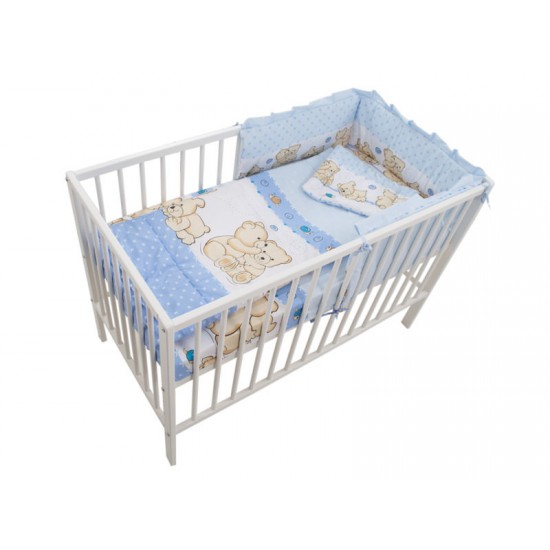 Lenjerie MyKids Teddy Friends Albastru 4 Piese M2 120x60