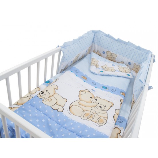 Lenjerie MyKids Teddy Friends Albastru 4 Piese M2 120x60