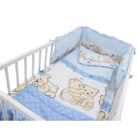 Lenjerie MyKids Teddy Friends Albastru 4 Piese M2 140x70