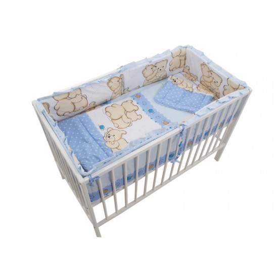Lenjerie MyKids Teddy Friends Albastru 4+1 Piese M1 120x60