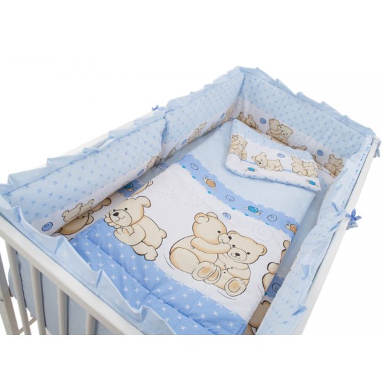 Lenjerie MyKids Teddy Friends Albastru 4+1 Piese M2 120x60