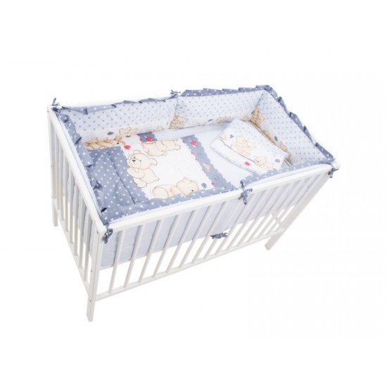 Lenjerie MyKids Teddy Friends Gri 4+1 Piese M2 140x70