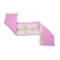 Lenjerie MyKids Teddy Friends Roz 4+1 Piese M2 140x70