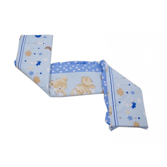 Lenjerie MyKids Teddy Hug Blue M1 4 Piese 120x60