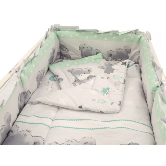 Lenjerie MyKids Teddy Hug Turquoise M2 4+1 Piese 120x60