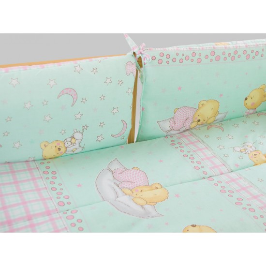 Lenjerie MyKids Teddy Steluta Turquoise 4+1 Piese 140x70 cm