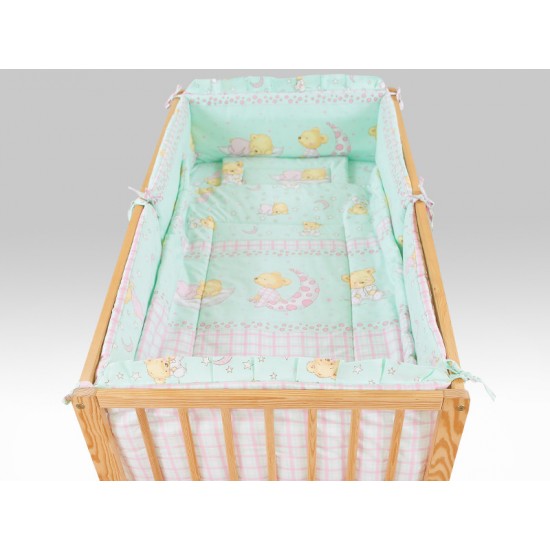 Lenjerie MyKids Teddy Steluta Turquoise 4+1 Piese 140x70 cm