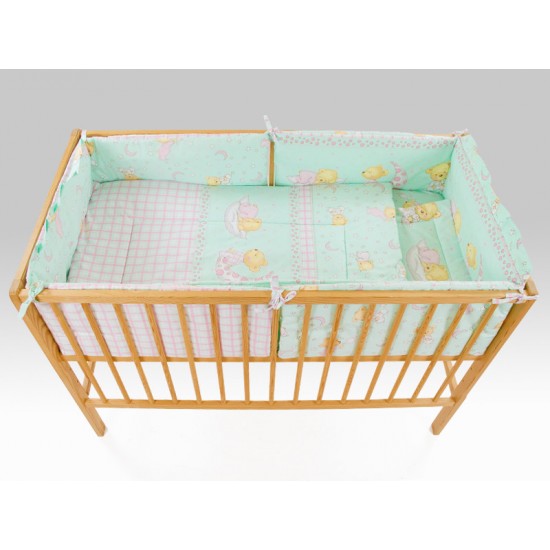 Lenjerie MyKids Teddy Steluta Turquoise 4+1 Piese 140x70 cm