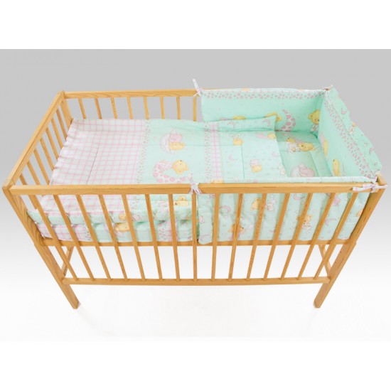 Lenjerie MyKids Teddy Steluta Turquoise 5 Piese 120x60 cm