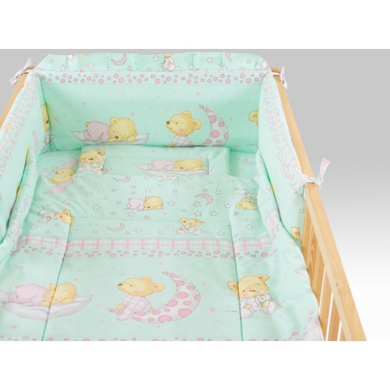 Lenjerie MyKids Teddy Steluta Turquoise 5 Piese 120x60 cm