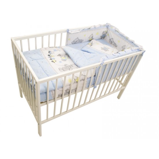 Lenjerie MyKids Teddy Toys Blue M2 4 Piese 120x60